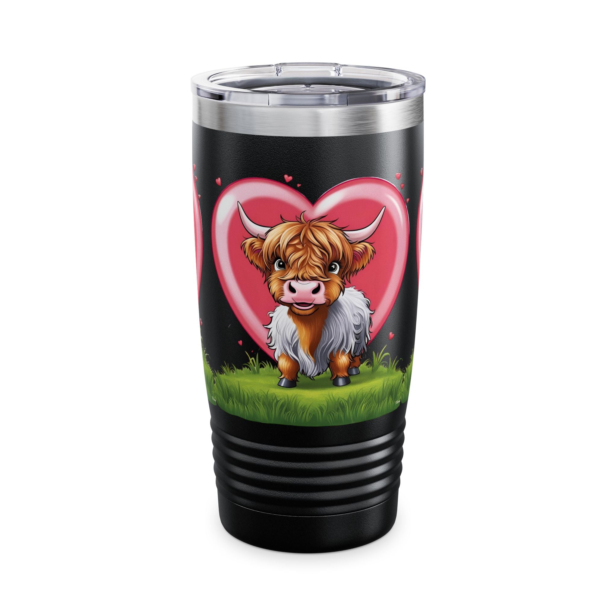 Cute Highland Cow Ringneck Tumbler - 20oz Love Design