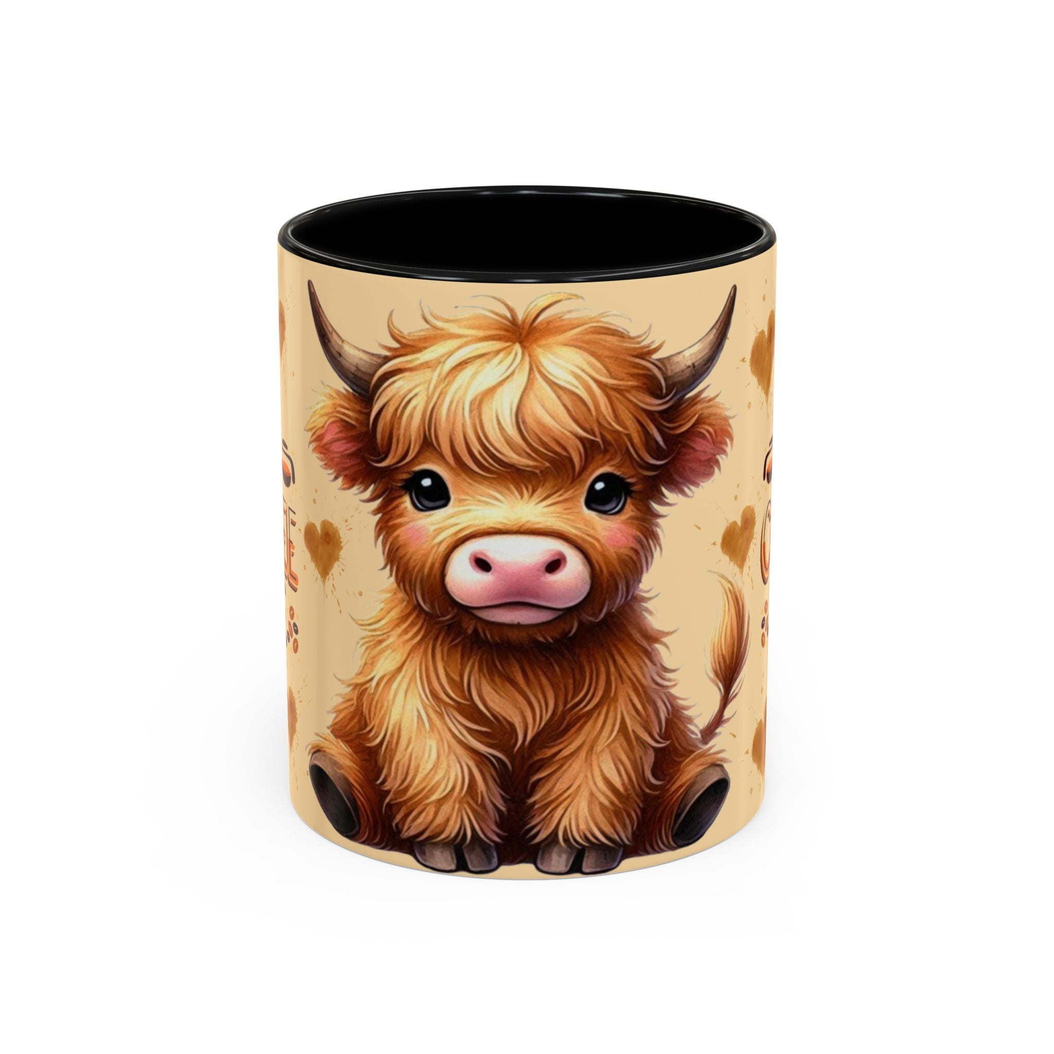 Cute Highland Cow "It's Coffee Time" Mug | Accent Coffee Mug