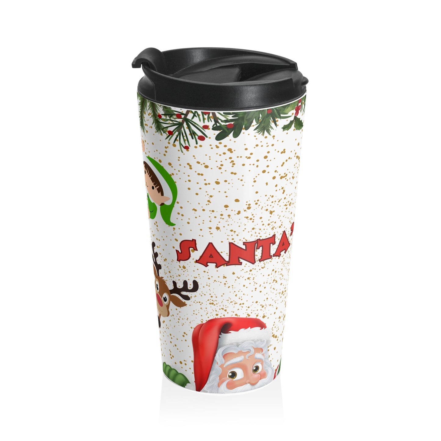 Travel Mug - Santa's Helper Cute Christmas Stainless Steel Tumbler