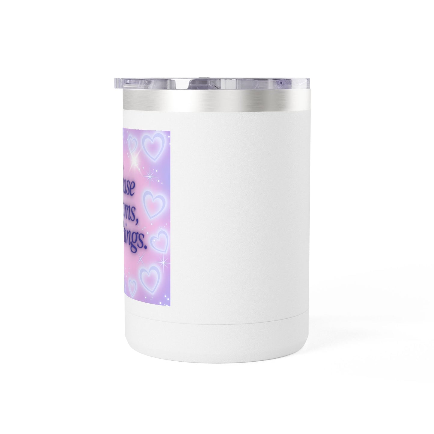 Cute Positive Quote 15oz Travel Coffee Tumbler Mug Pastel Heart Design