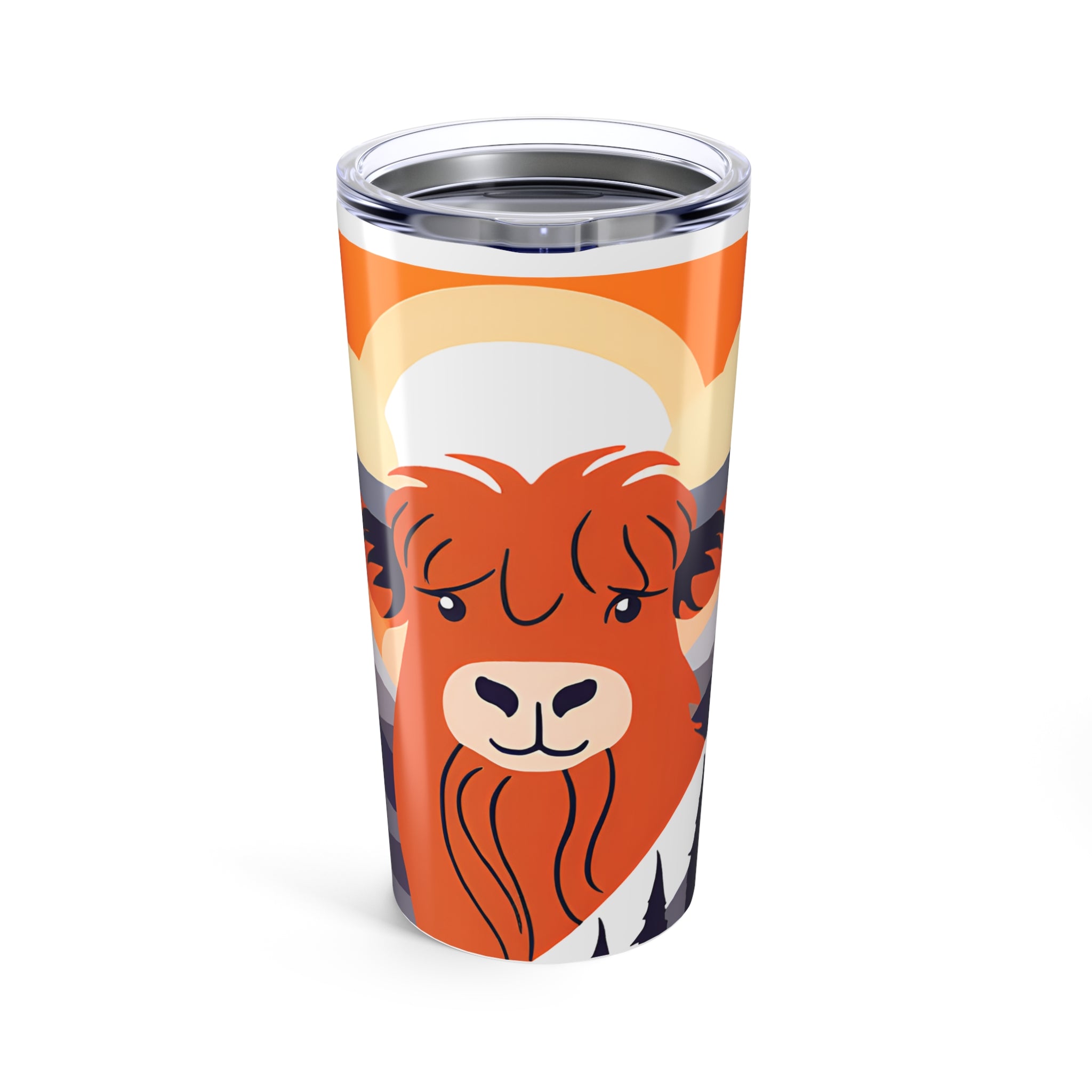 Highland Cow Travel Tumbler Cute Orange Scottish Cattle Insulated Cup 20oz