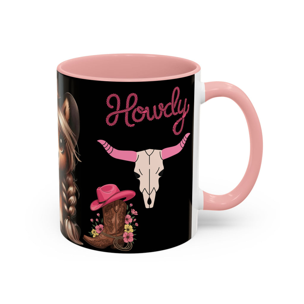 Cowgirl Coffee Mug — Howdy Pink Western Accent Mug (11/15oz)