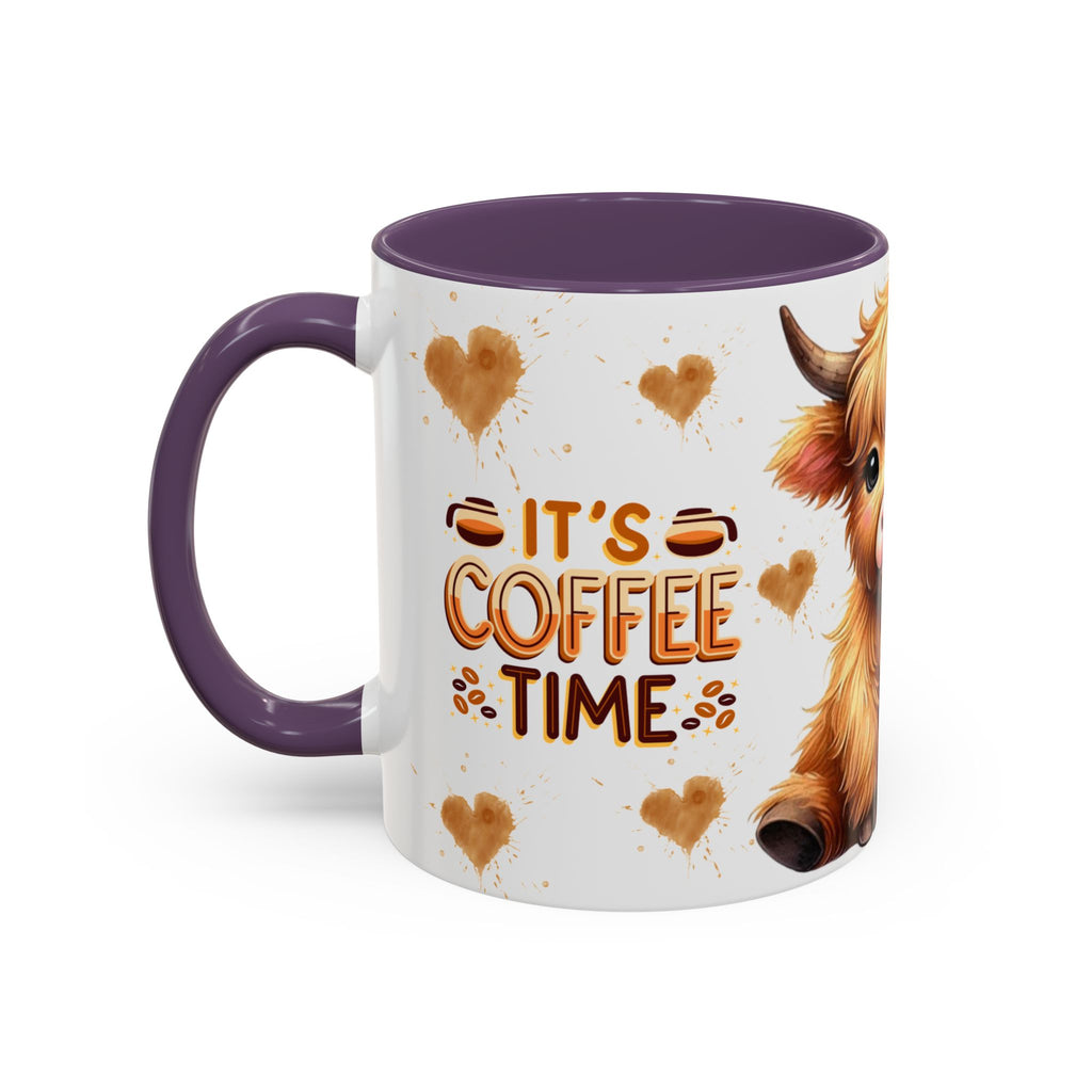 Cute Highland Cow It's Coffee Time Mug | Accent Coffee Mug