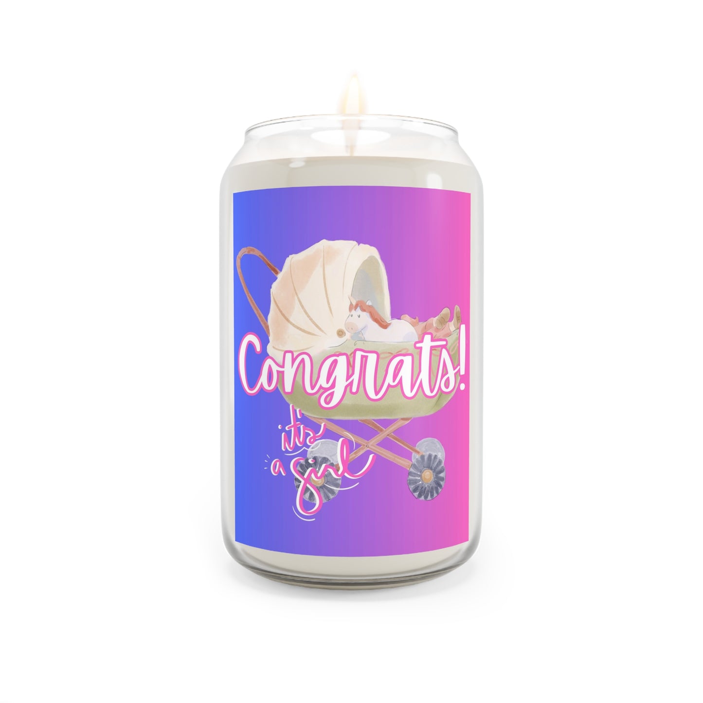 Welcome a Princess with Sweet Scents: "Welcome to the World" Girl Baby Scented Candle, 13.75oz