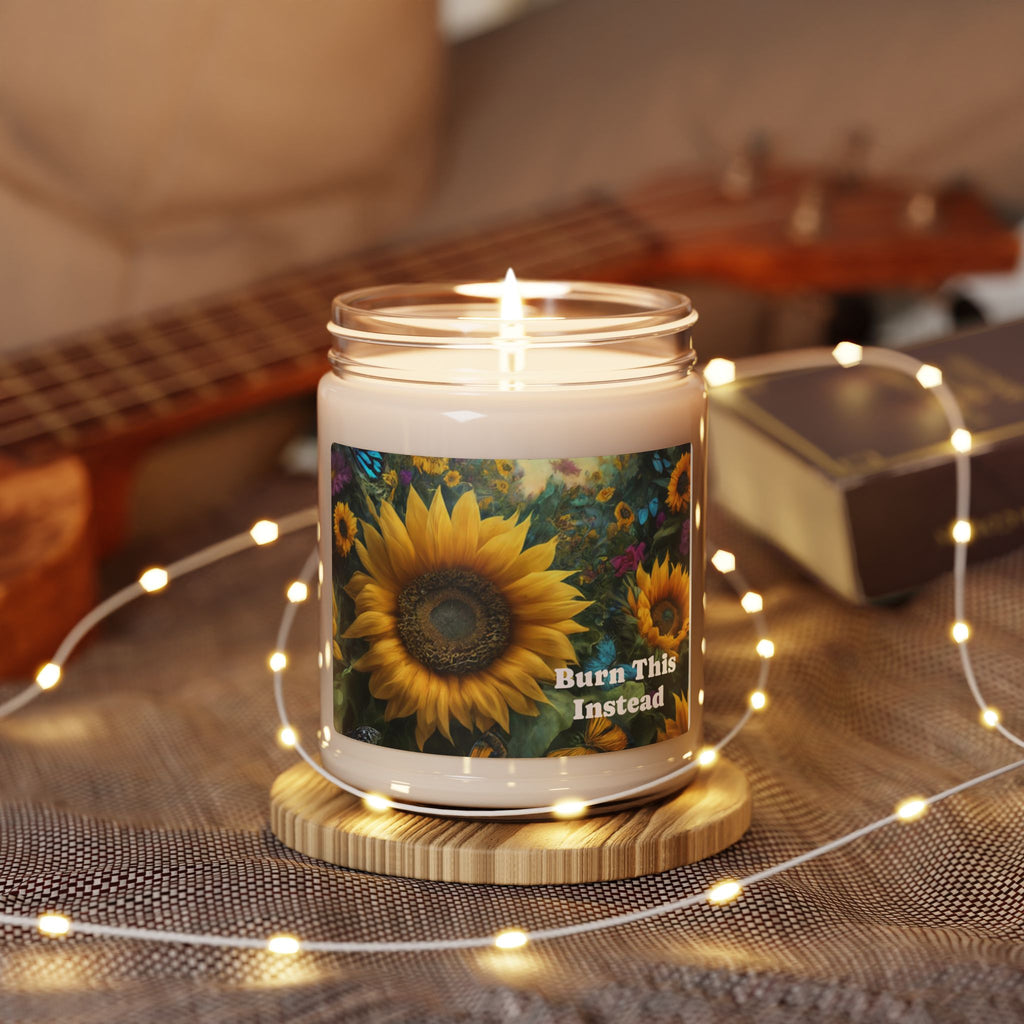 Sunflower Scented Soy Candle, Aromatic Candles for Home, Relaxing Gift, Eco-Friendly Candle, Nature-Inspired Decor, Burn This Instead