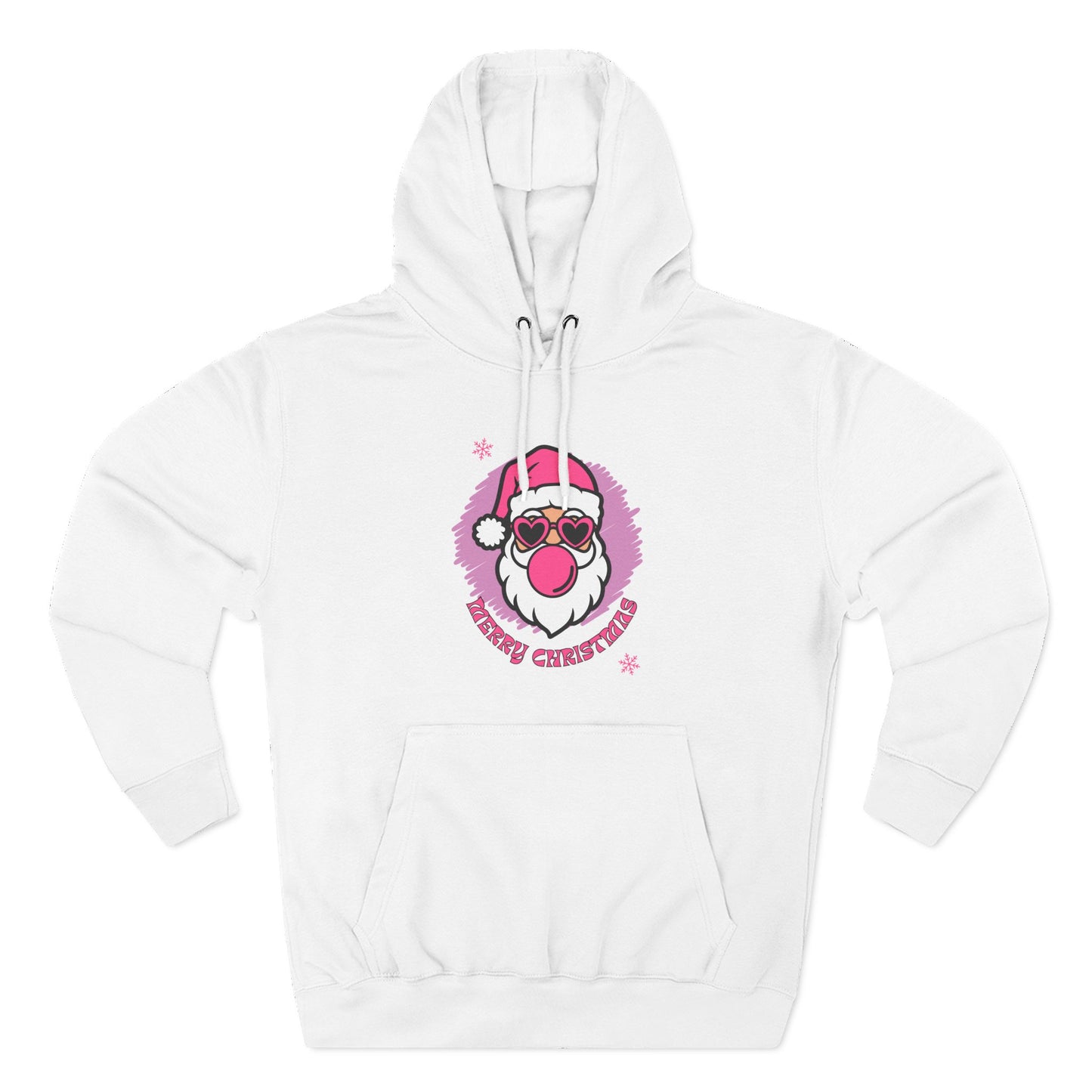 Santa with Sunglasses Hoodie | Funny Christmas Graphic, Pink Holiday Design