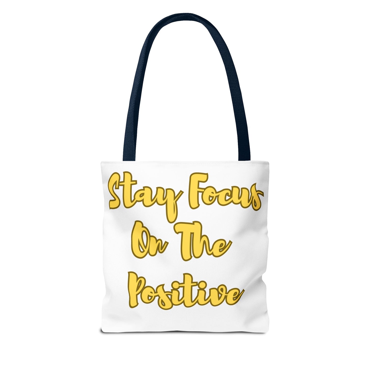Sunflower Motivational Tote Bag - Stay Focus On The Positive, Eco-Friendly Carryall, Floral Shopping Bag, Gift for Friends, Summer Essential