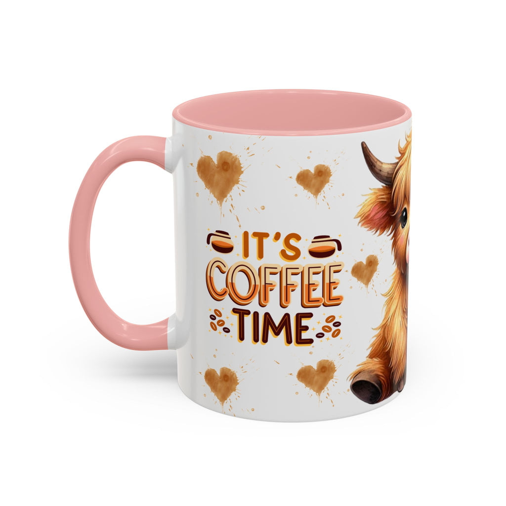 Cute Highland Cow It's Coffee Time Mug | Accent Coffee Mug