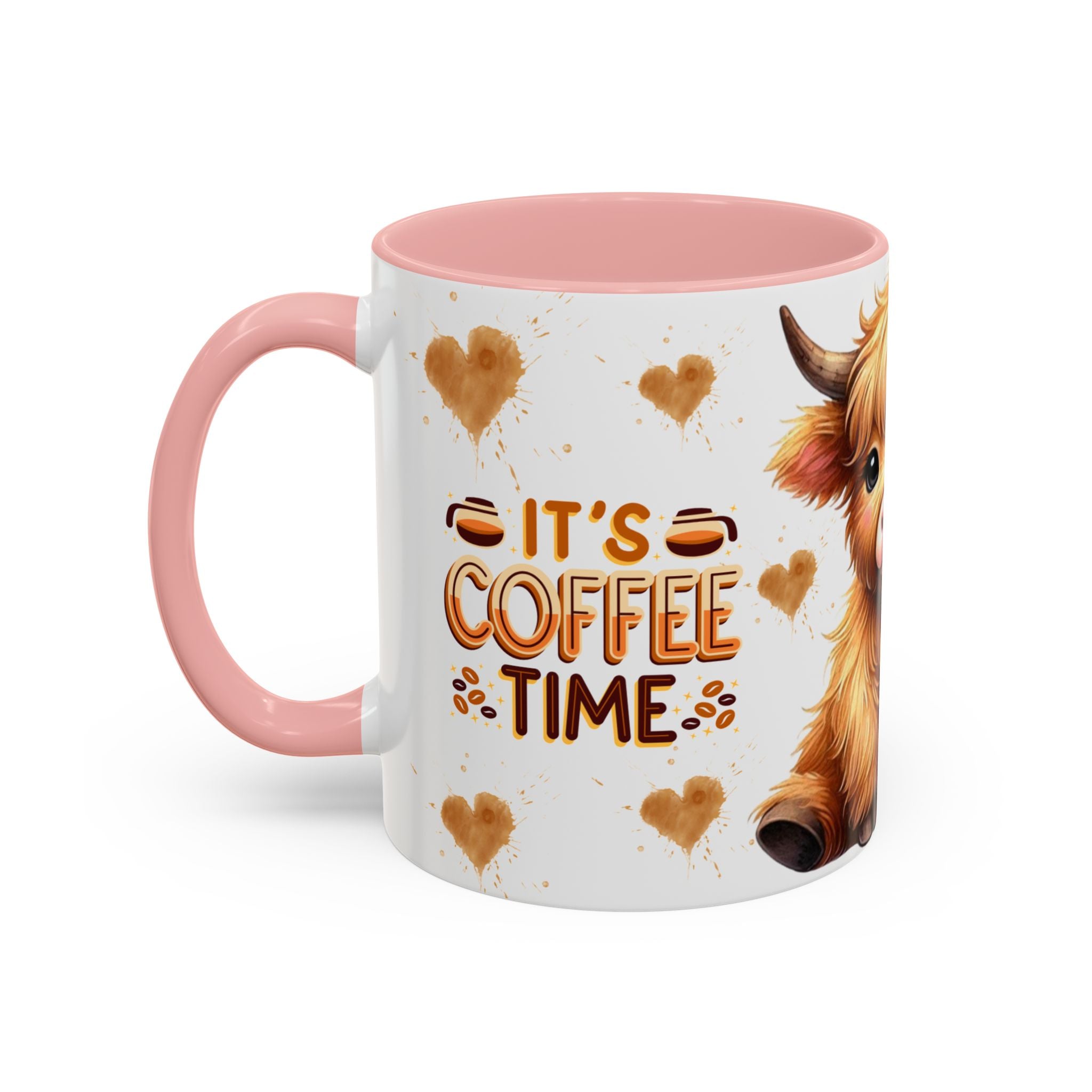 Cute Highland Cow It's Coffee Time Mug | Accent Coffee Mug