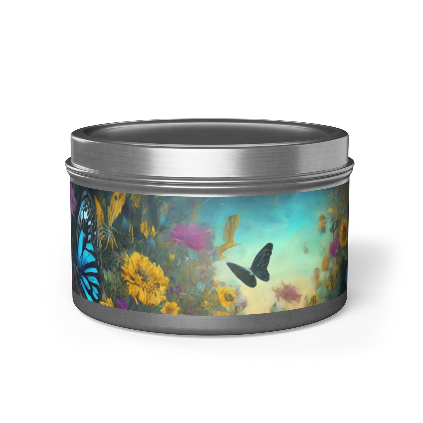 Beautiful Sunflower Design Tin Candles