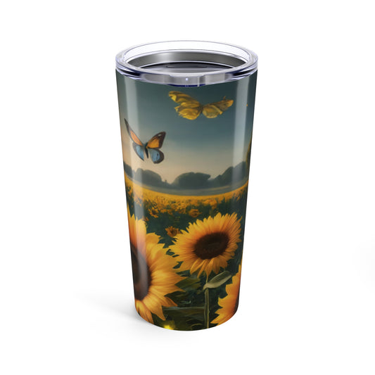 Sunflower Theme Insulated Stainless Steel Tumbler 20oz