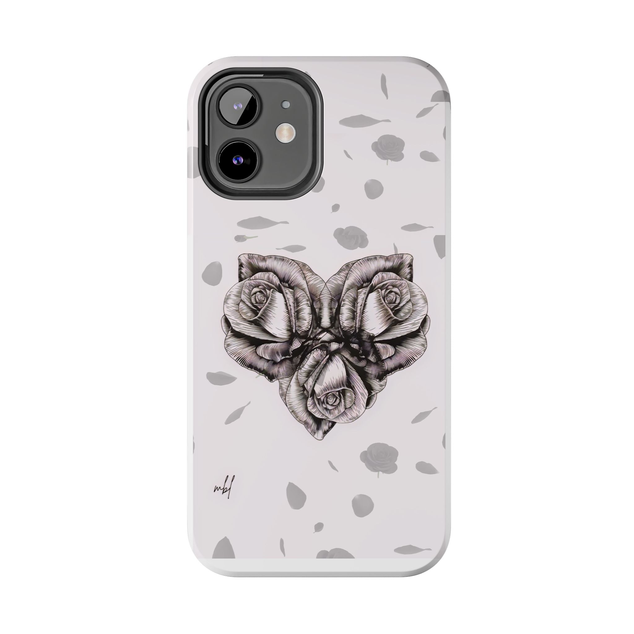 IPhone Phone Case Artistic Floral Tough Phone Cases - Heart Rose Design