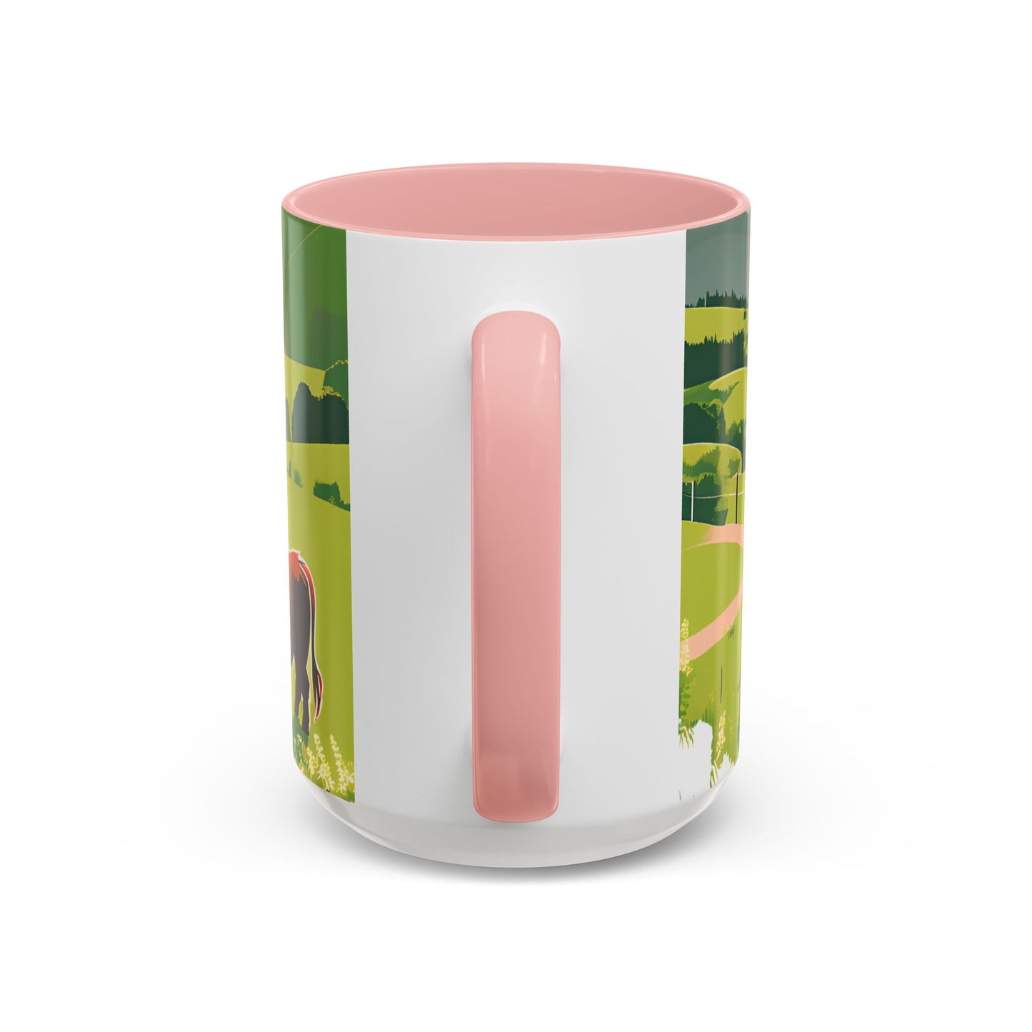 Highland Cow Coffee Mug – Scenic Farm Landscape Accent Mug (11/15oz)