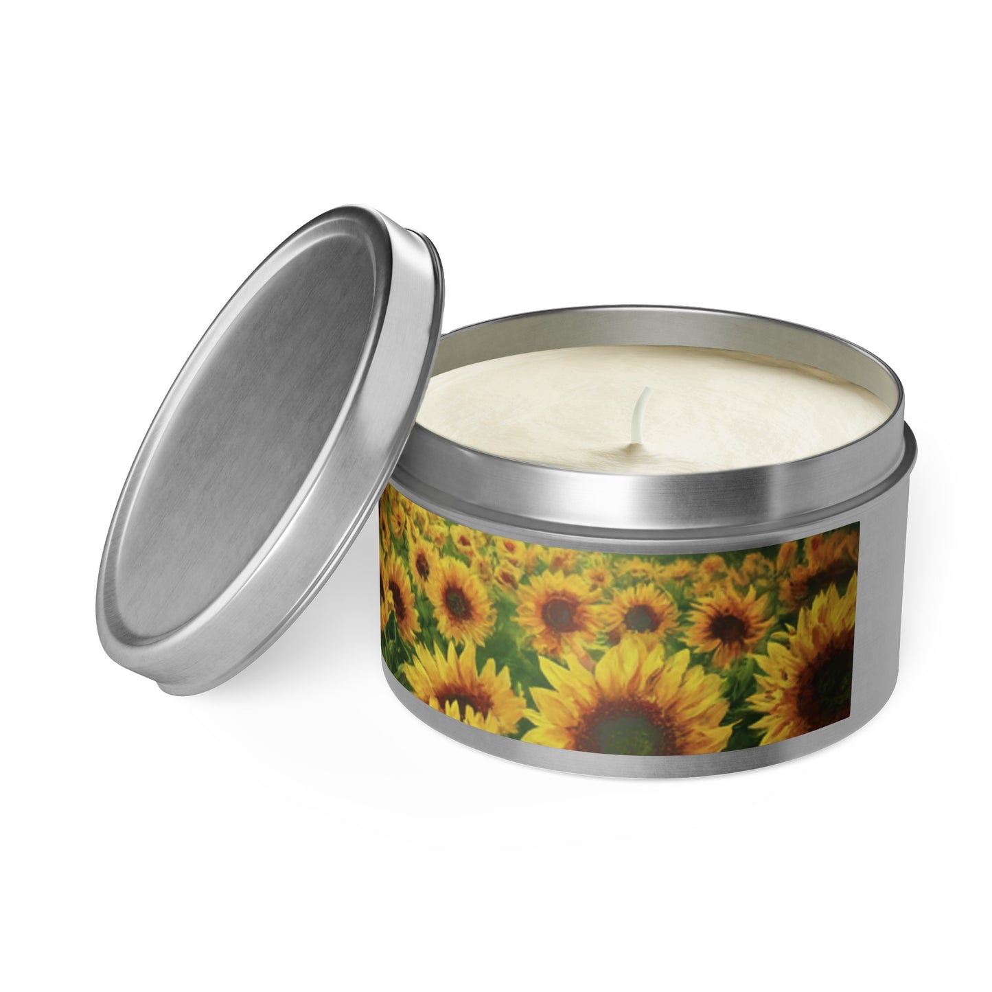 Soothe Your Soul: Sunflower Design Scented Soy Tin Candles