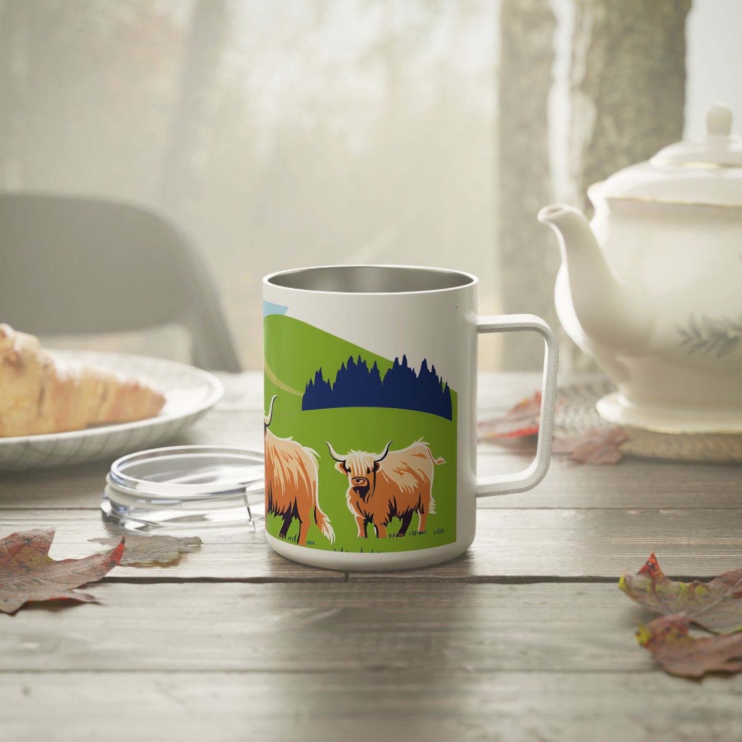 Highland Cow Insulated Coffee Mug | Cute Cow Mug, Animal Lover Gift, Nature-Inspired Mug, Farmhouse Decor, Hot Beverage Container
