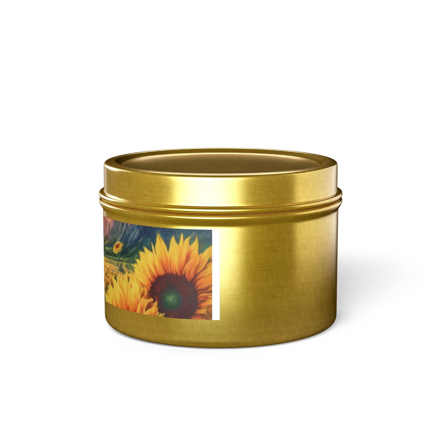 Beautiful Scented Sunflower Design Tin Candles