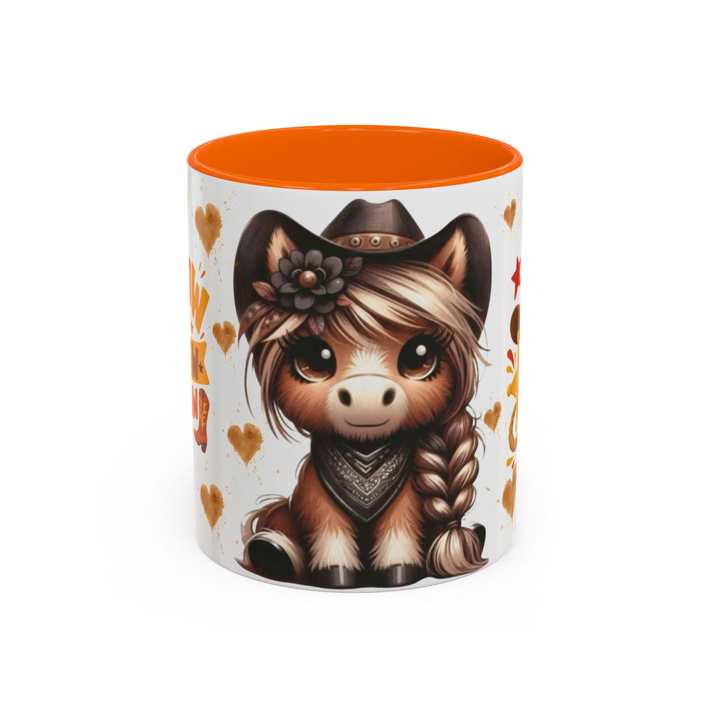 Cowgirl Pony Mug | Cute Western Horse Coffee Cup, Accent Black Handle