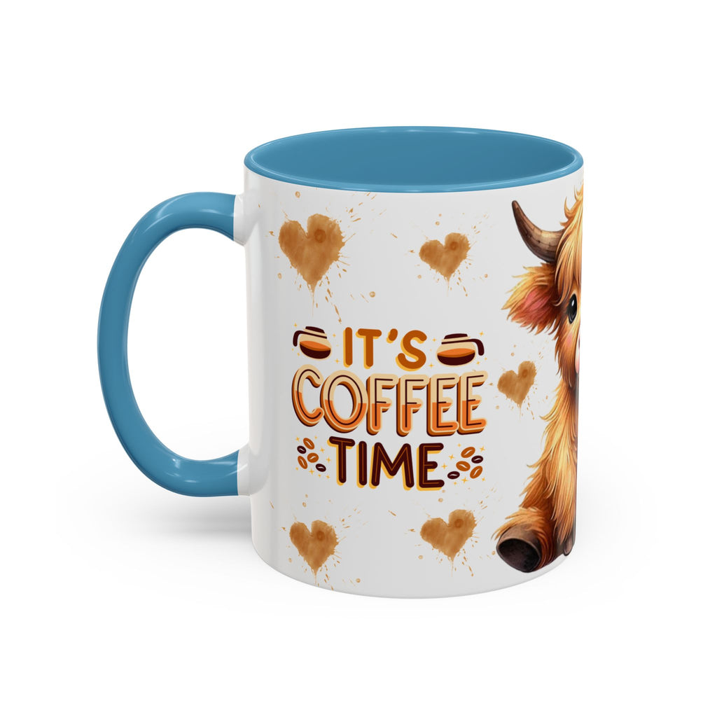 Cute Highland Cow It's Coffee Time Mug | Accent Coffee Mug