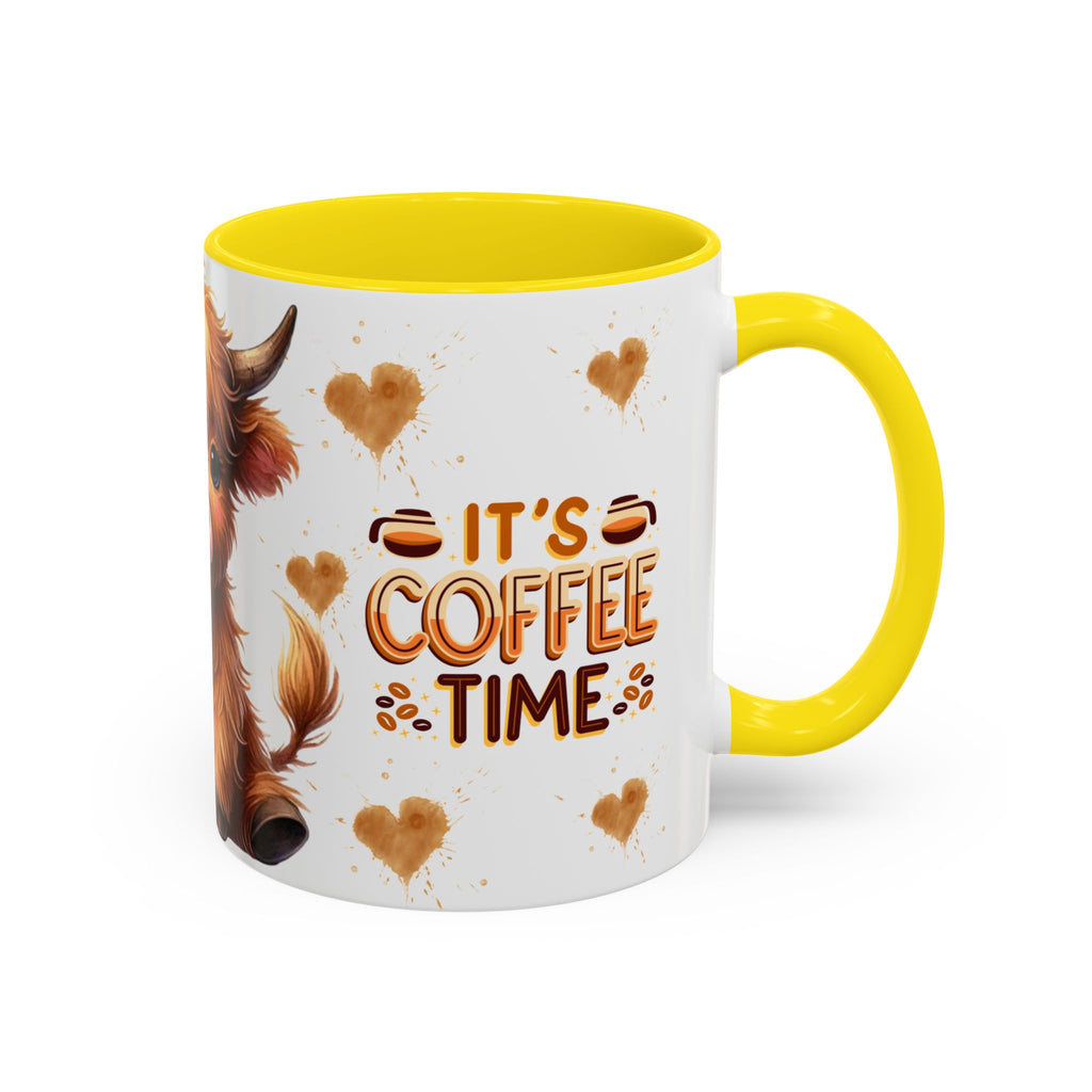 Cute Highland Cow It's Coffee Time Mug | Accent Coffee Mug