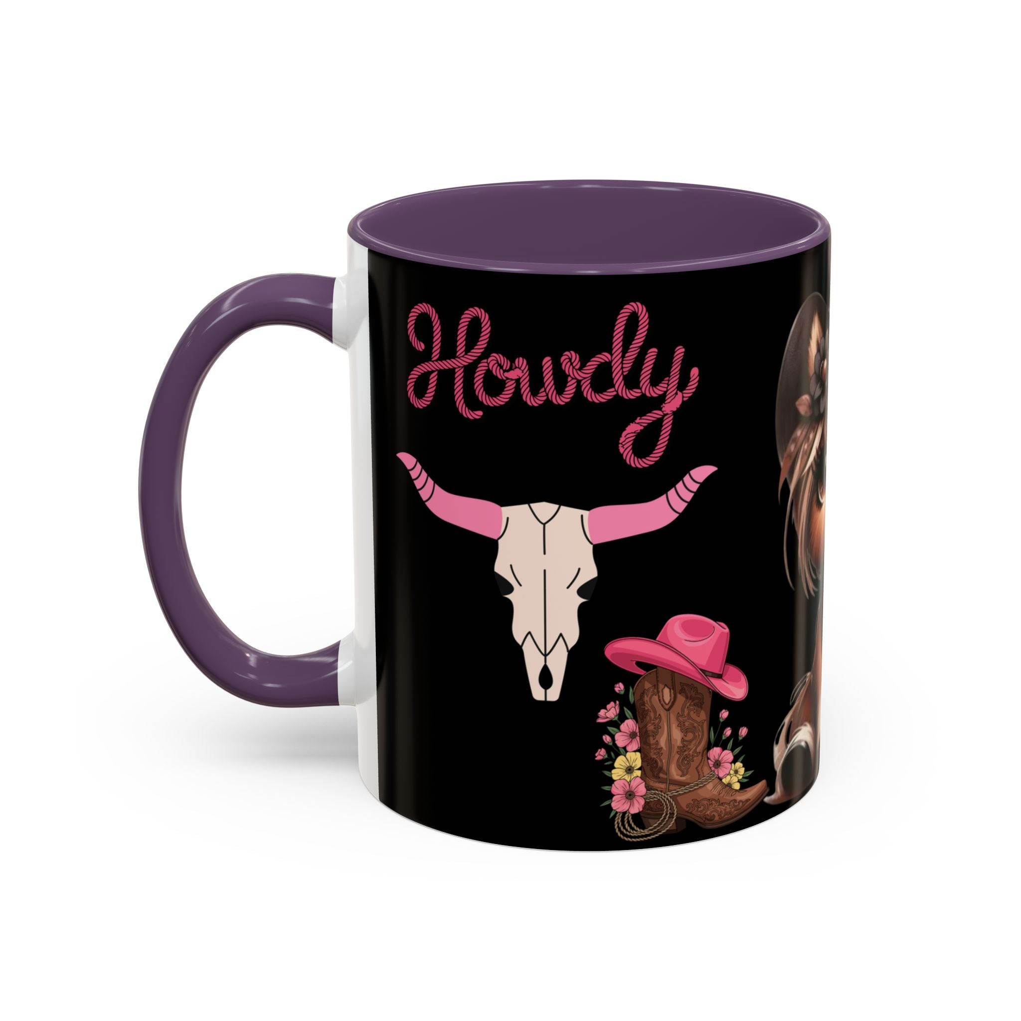 Cowgirl Coffee Mug — Howdy Pink Western Accent Mug (11/15oz)