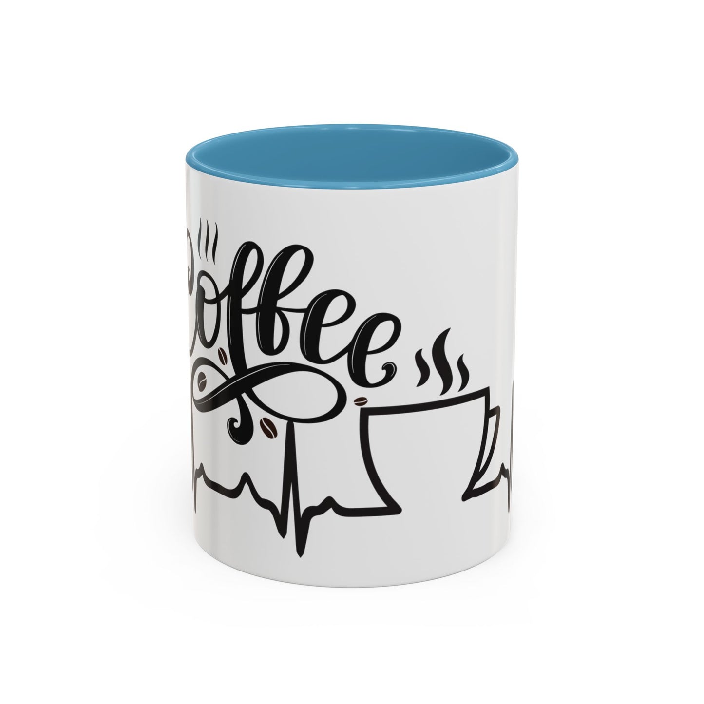 Coffee Lover's Accent Mug with Heartbeat Design - Perfect Gift for Baristas, Teachers, Birthdays, and Cozy Coffee Moments