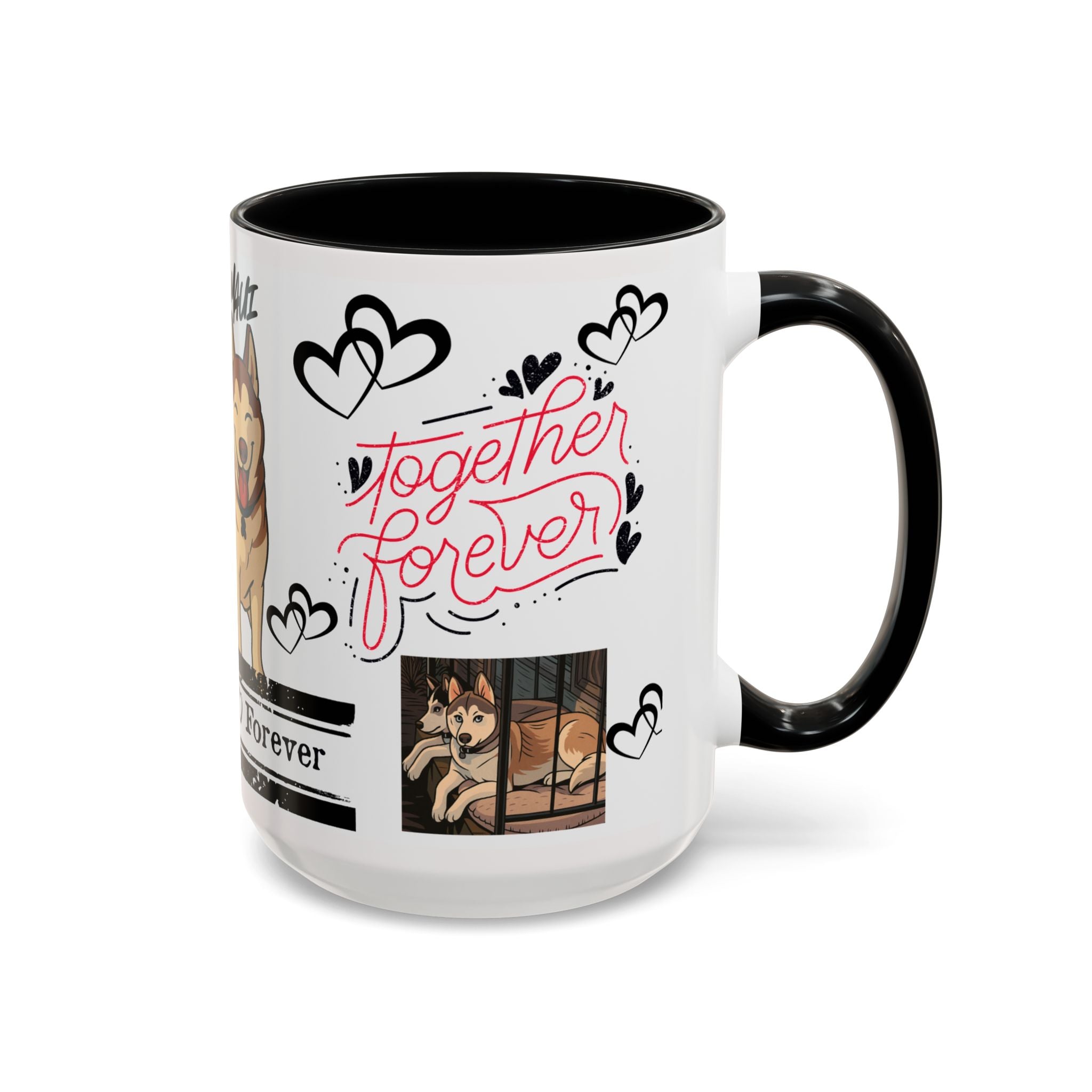 Husky Couple Coffee Mug — “Together Forever” Personalized Pet Lovers Gift