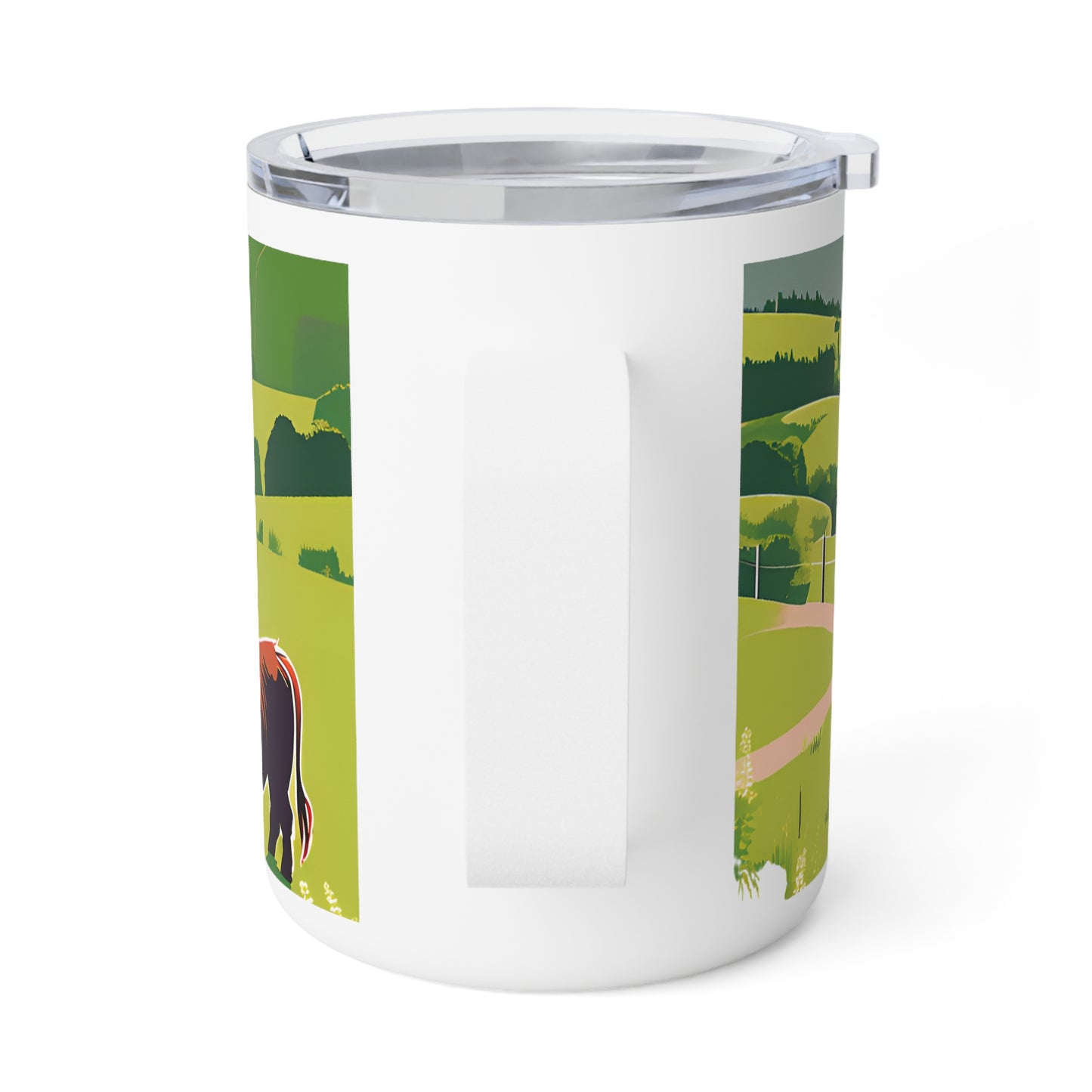 Highland Cattle 10oz Insulated Coffee Mug Scenic Scottish Farm Travel Tumbler