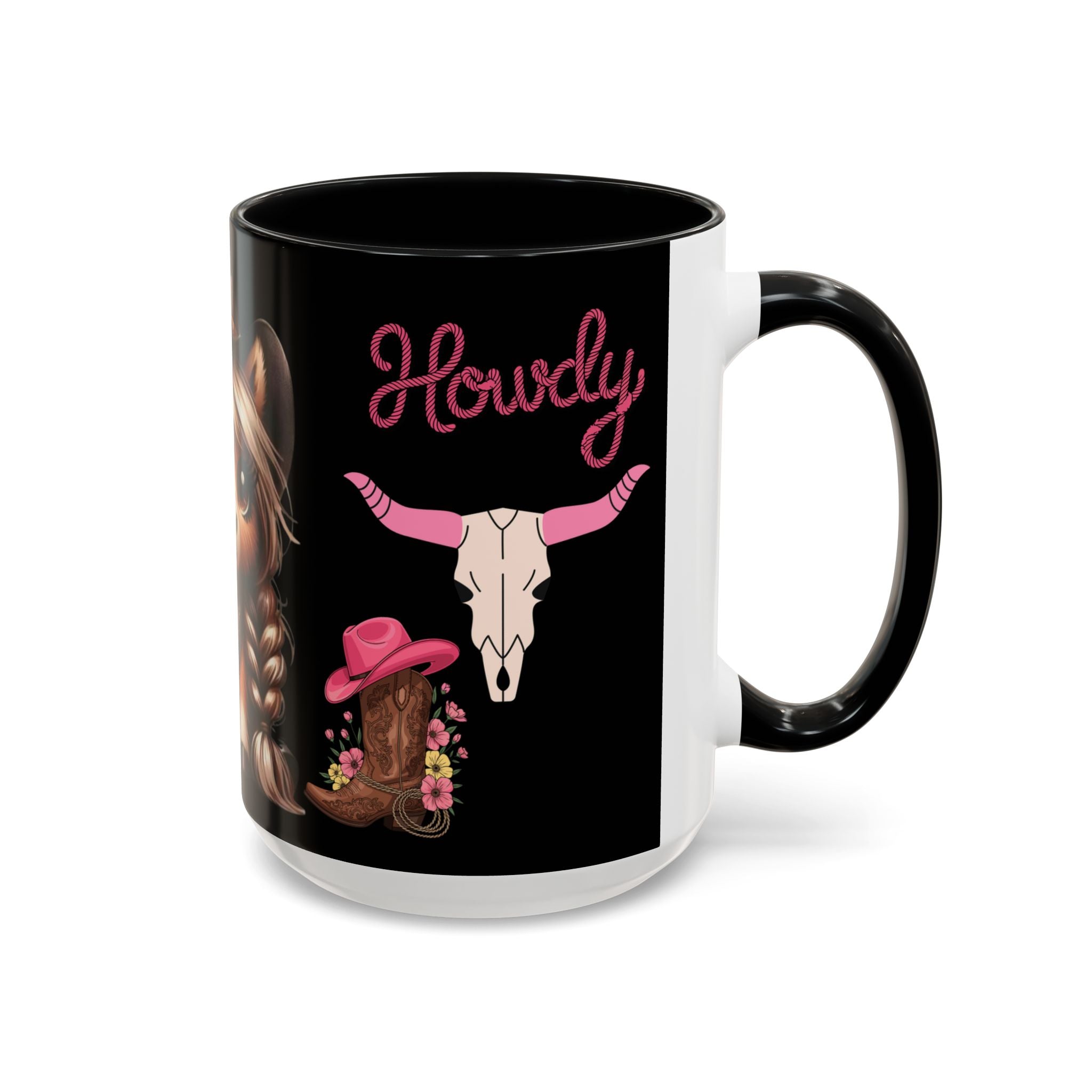 Cowgirl Coffee Mug — Howdy Pink Western Accent Mug (11/15oz)
