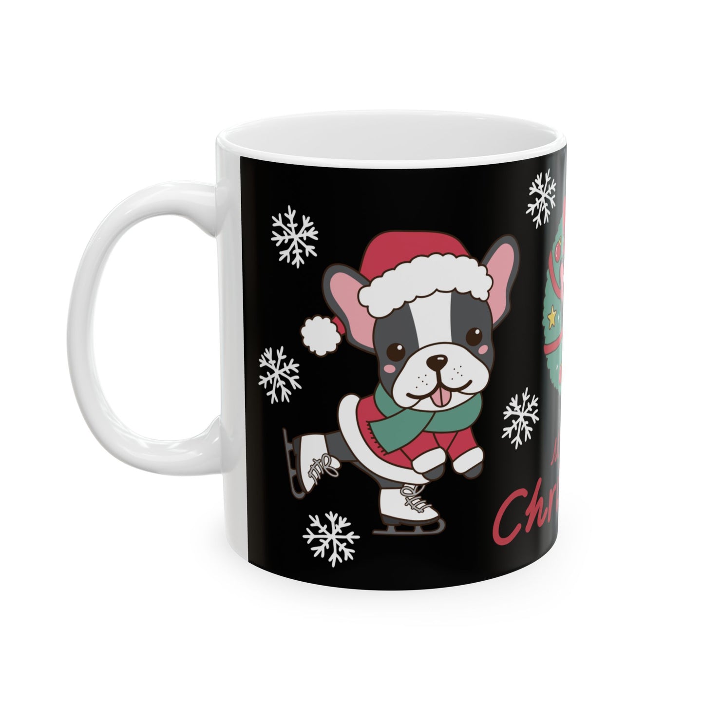 French Bulldog Christmas Wreath Mug | Merry Christmas Ceramic Mug
