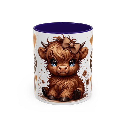 Cute Highland Cow Coffee Mug — "But First Coffee" Colorful Ceramic Mug (11oz/15oz)