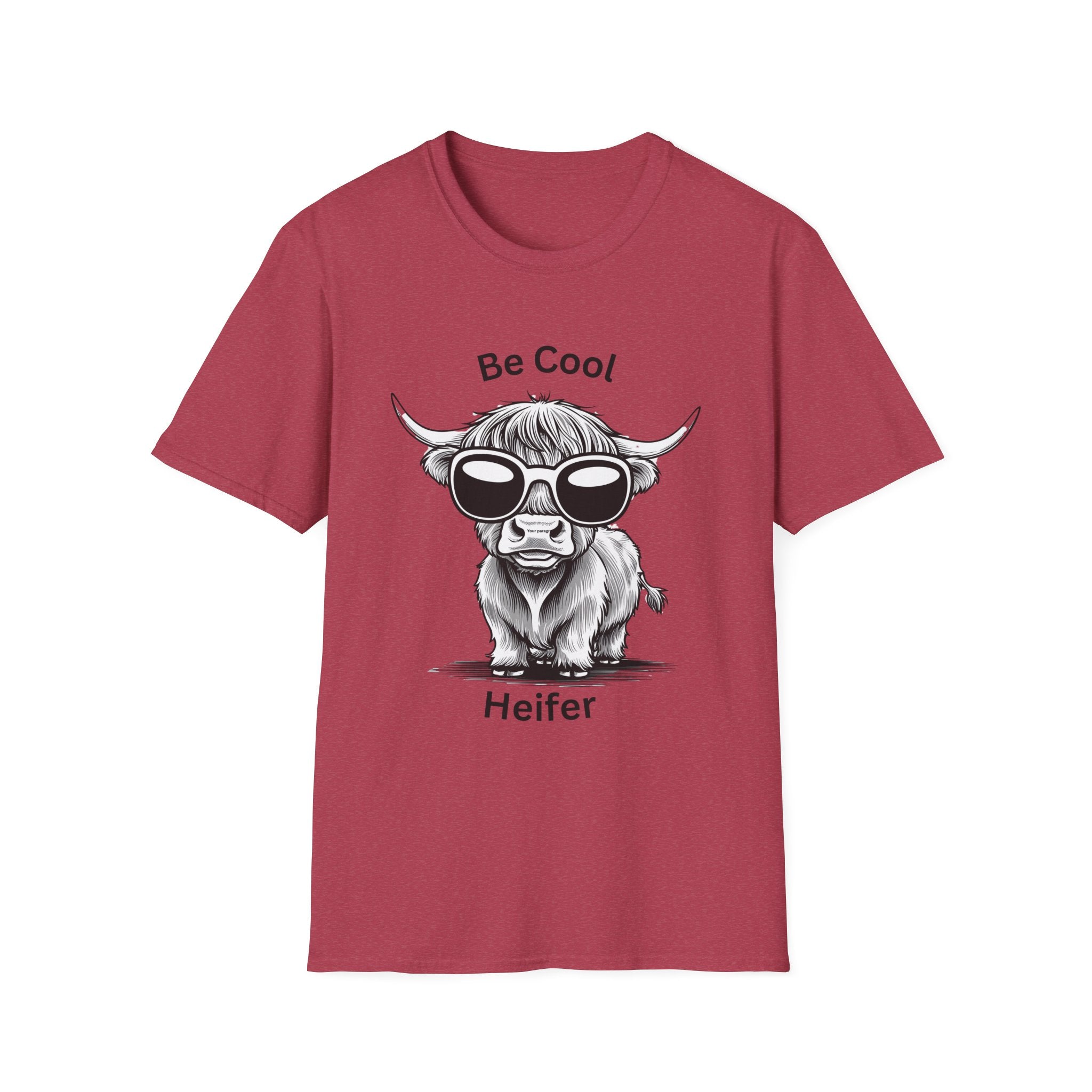 Cool Heifer Unisex Softstyle T-Shirt - Be Cool Graphic Tee for Animal Lovers