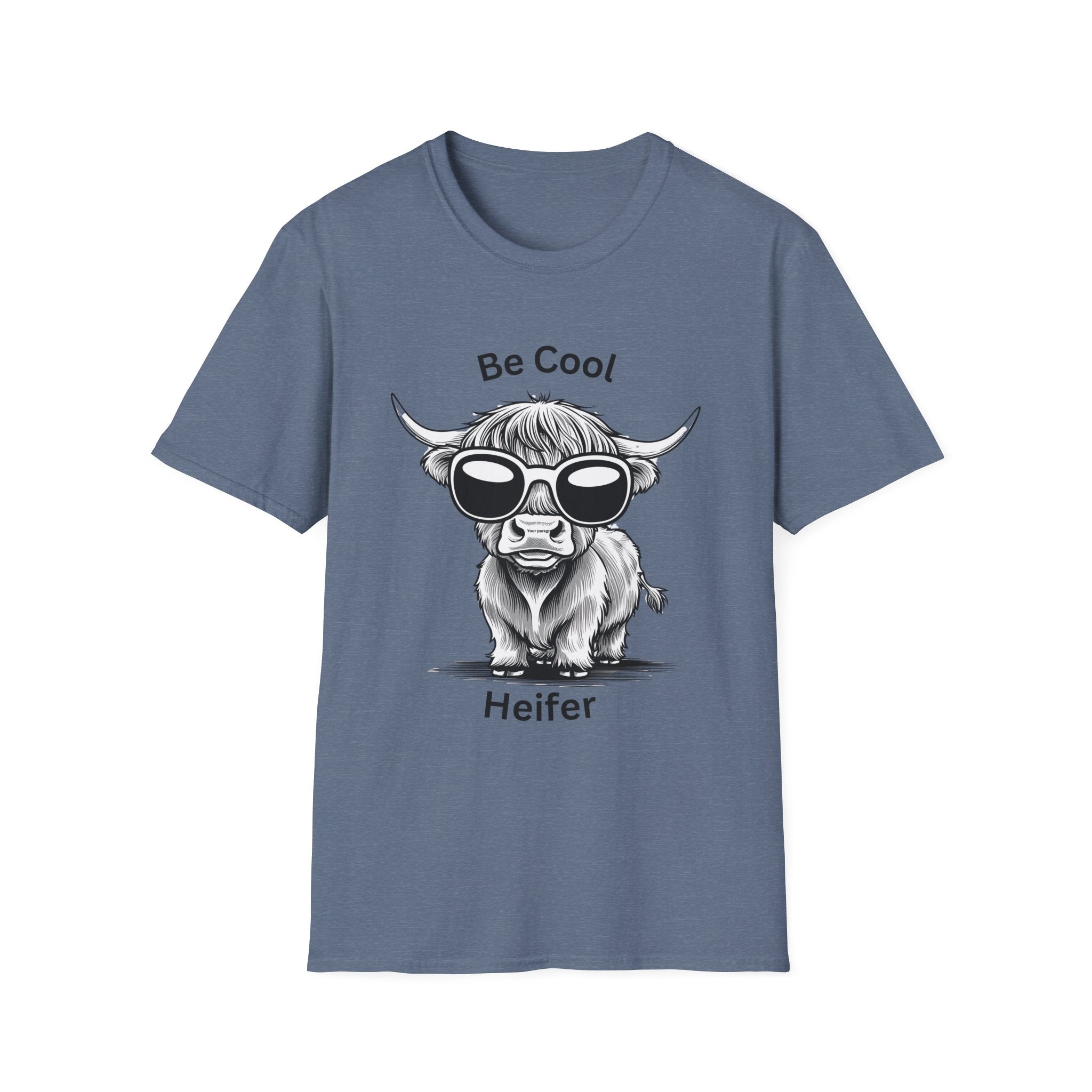 Cool Heifer Unisex Softstyle T-Shirt - Be Cool Graphic Tee for Animal Lovers