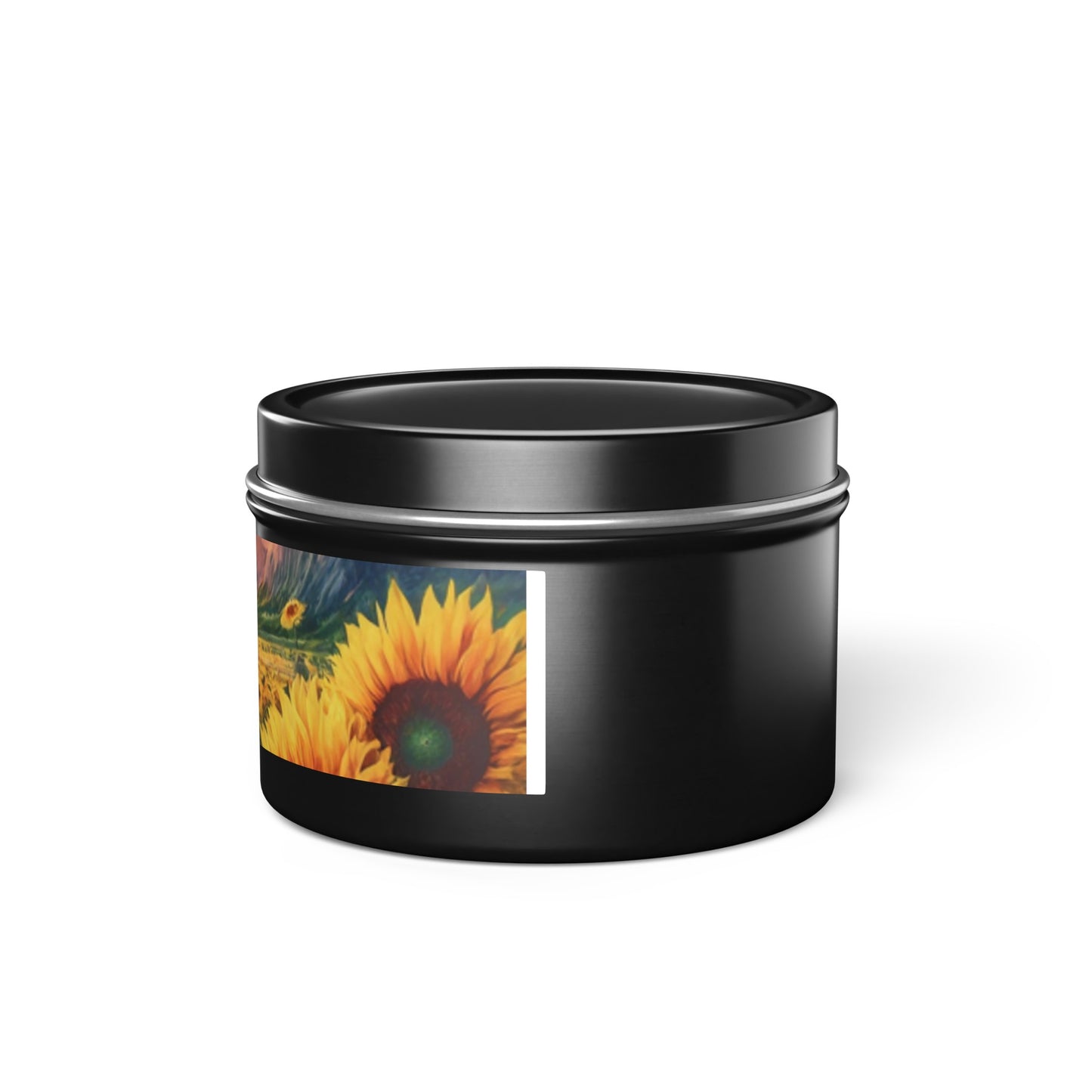 Beautiful Scented Sunflower Design Tin Candles