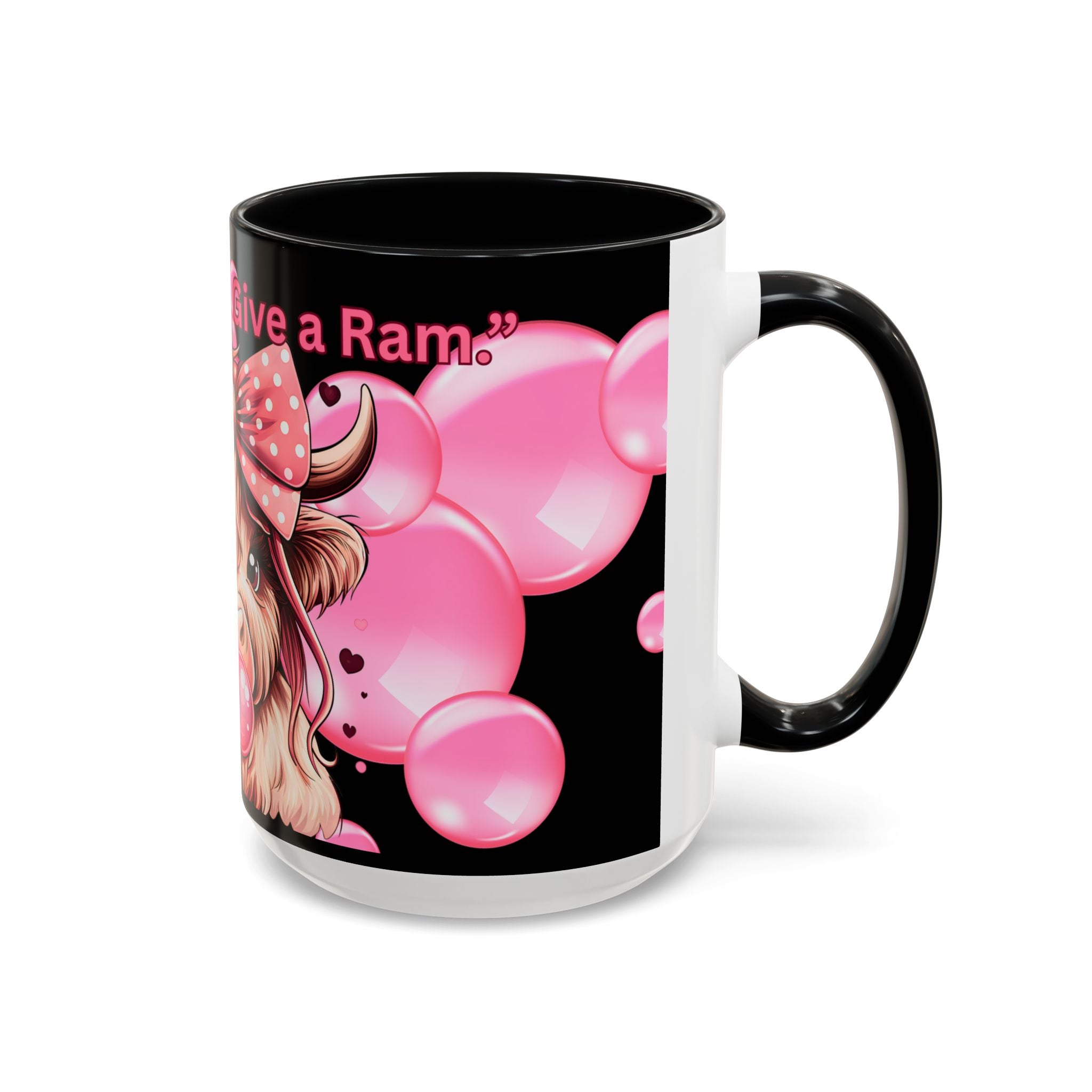 Glam Highland Cow Coffee Mug Too Glam to Give a Ram Accent Mug