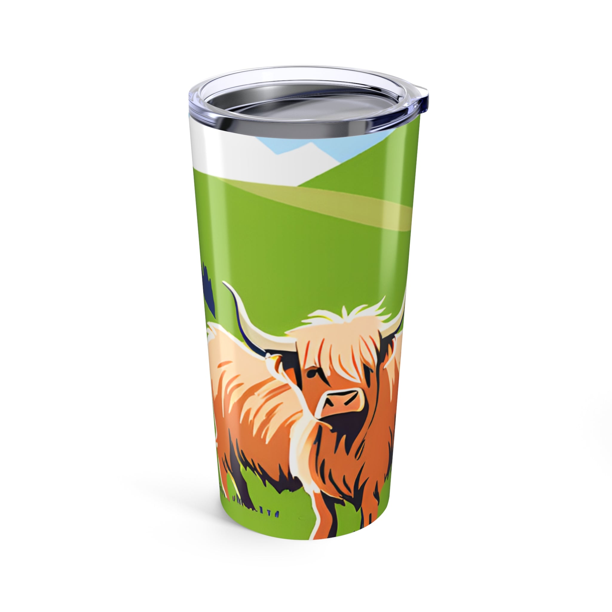 Insulated Travel Cup Highland Cow 20oz Tumbler with Scottish Farm Design